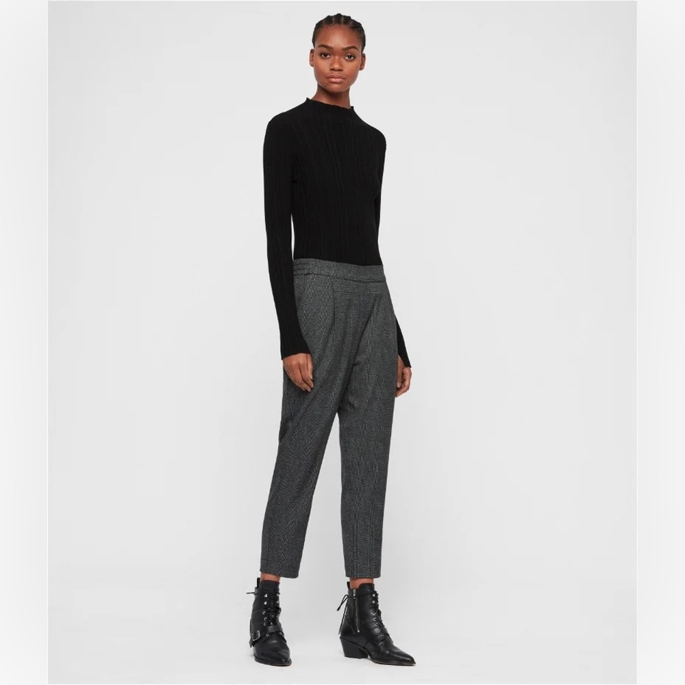 ALLSAINTS Anneka Plaid Ankle Trousers